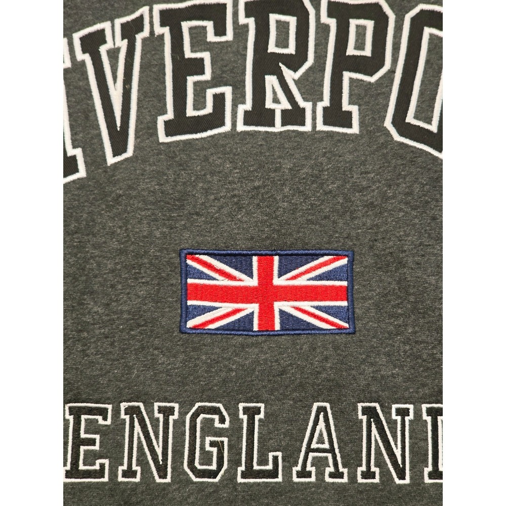 Liverpool England Sweatshirt 2XL British Souvenirs Dark Gray Crewneck Union Jack - Picture 10 of 16